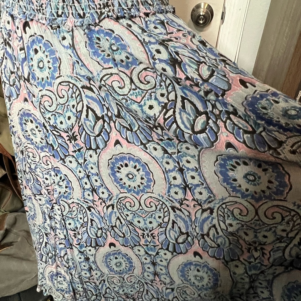 Free People  Blue and White Halter Midi Dress - Picture 3 of 4
